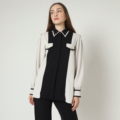 Chanté - Herina Shirt in Oat Black