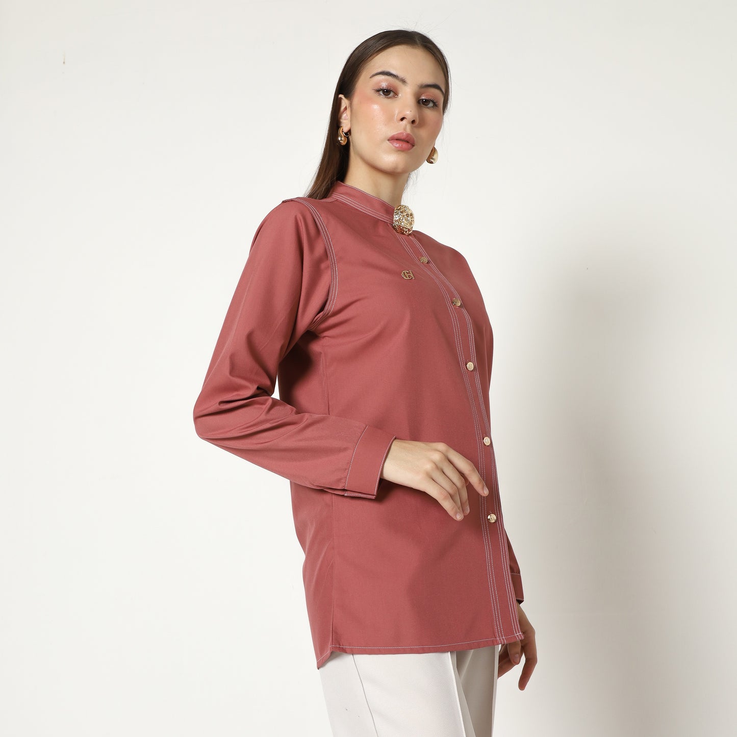 Chanté - Macy Shirt in Dark Rose