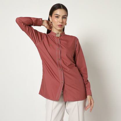 Chanté - Macy Shirt in Dark Rose