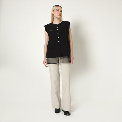 Chanté - Olive Vest in Black