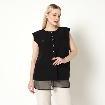 Chanté - Olive Vest in Black