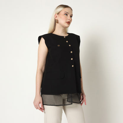 Chanté - Olive Vest in Black