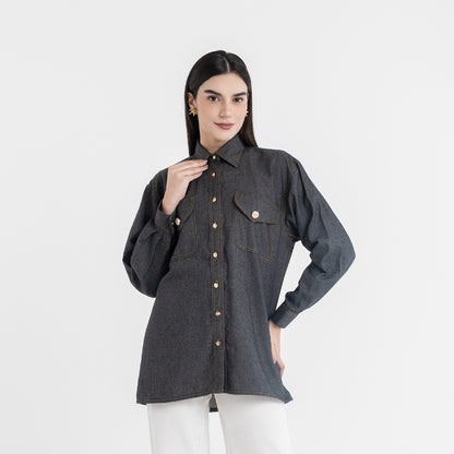 Chanté - Quilla Shirt in Black Denim
