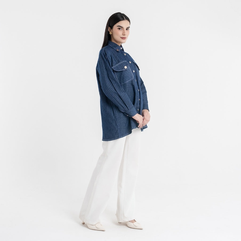 Chanté - Quilla Shirt in Dark Denim (Women Shirt)