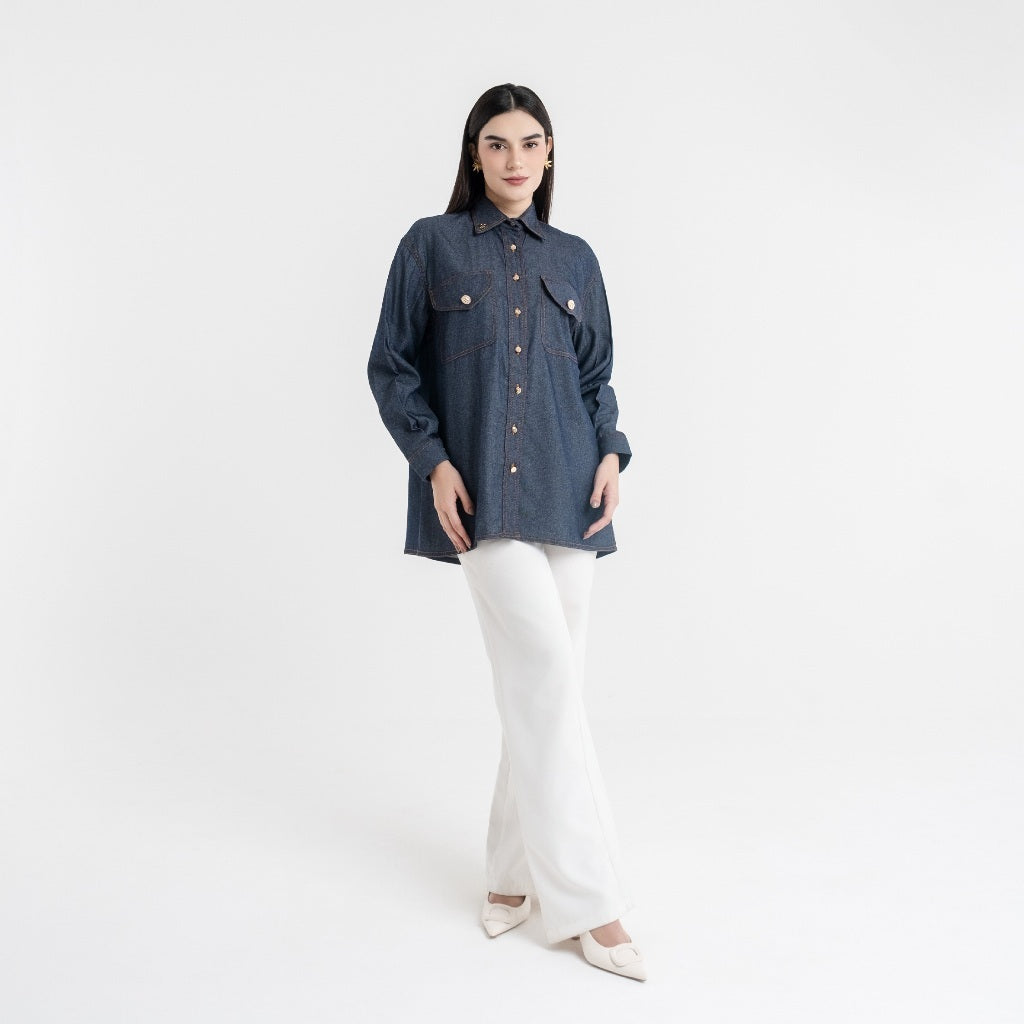 Chanté - Quilla Shirt in Denim (Women Shirt)