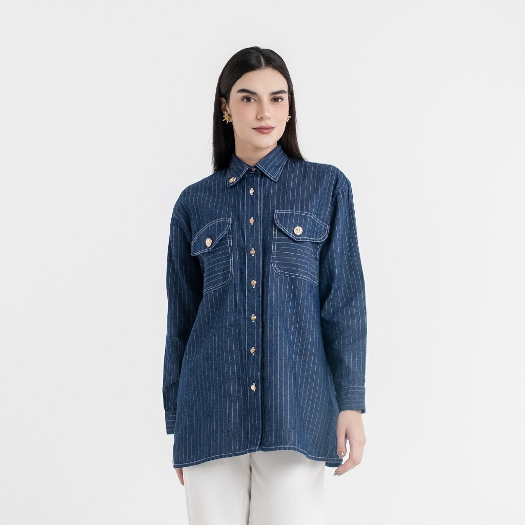 Chanté - Quilla Shirt in Dark Denim (Women Shirt)