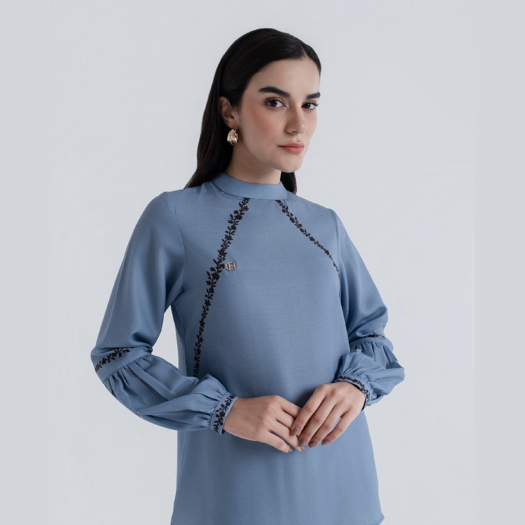 Chanté - Polina Blouse in Stone Blue