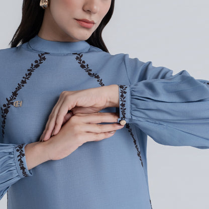 Chanté - Polina Blouse in Stone Blue