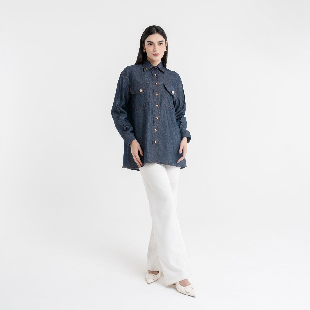 Chanté - Quilla Shirt in Denim (Women Shirt)
