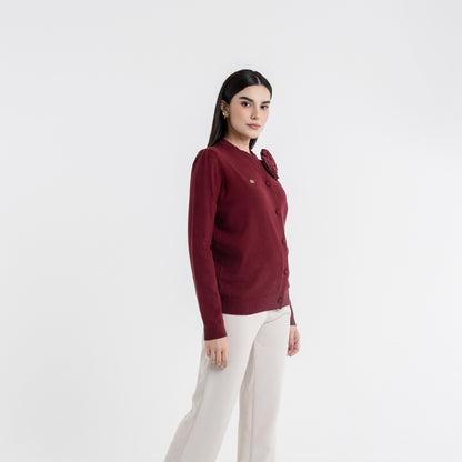 Chanté - Quella Cardigan in Maroon (Women Outer)