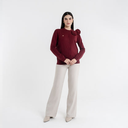 Chanté - Quella Cardigan in Maroon (Women Outer)