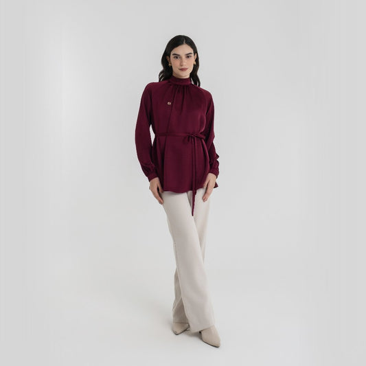 Chanté - Riona Blouse in Burgundy (Women Blouse)