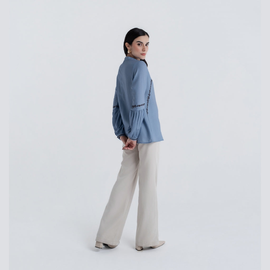 Chanté - Polina Blouse in Stone Blue