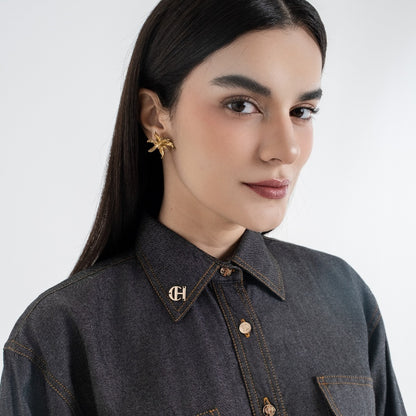 Chanté - Quilla Shirt in Black Denim