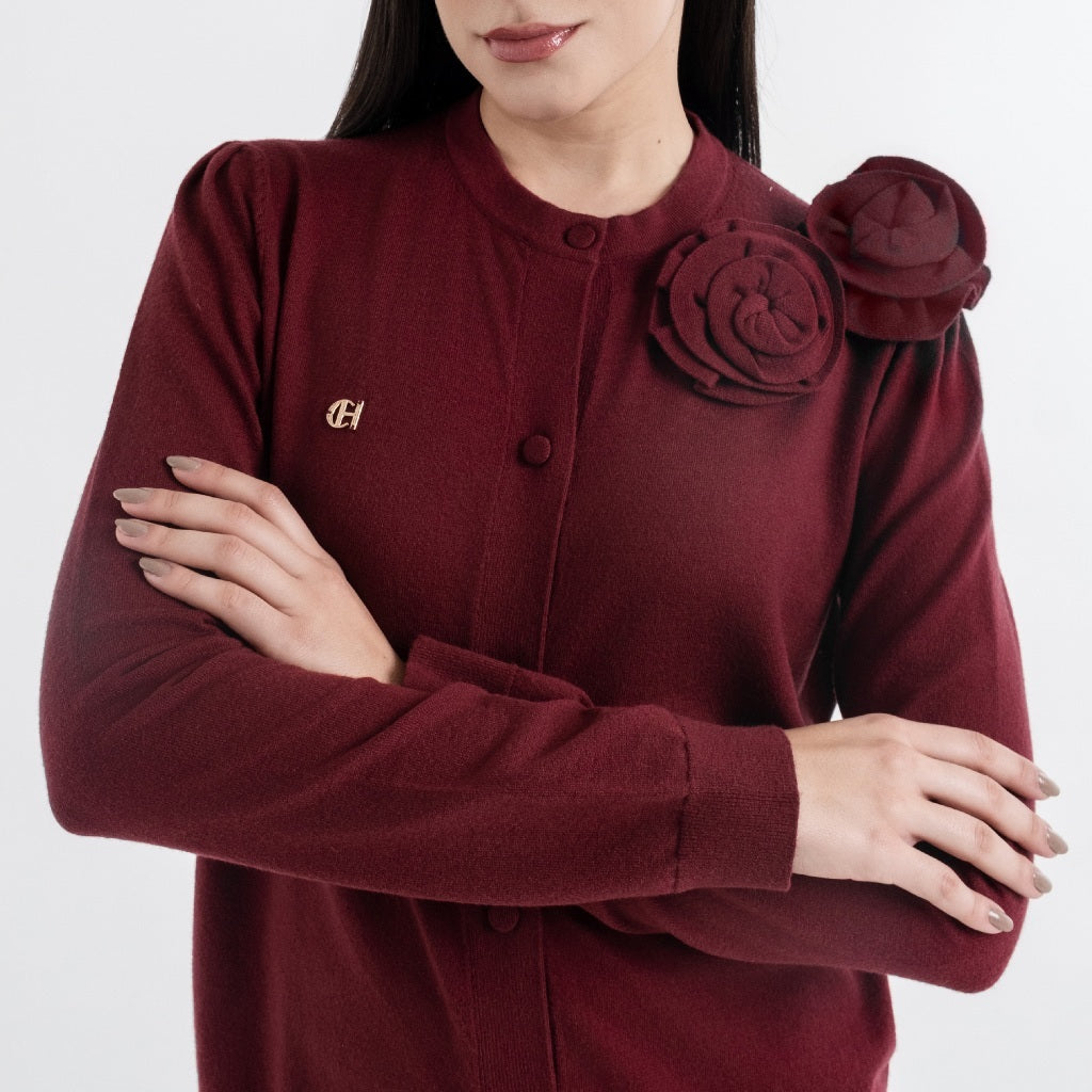 Chanté - Quella Cardigan in Maroon (Women Outer)