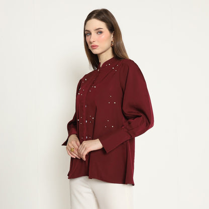Chanté - Olea Shirt in Maroon
