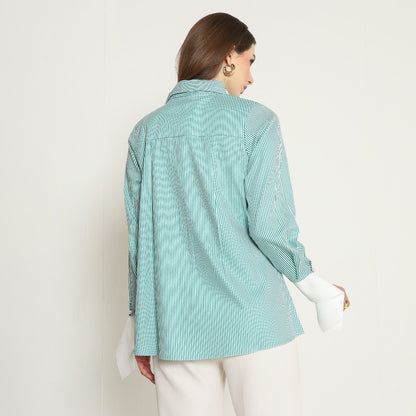 Chanté - Olesya Shirt in Emerald Stripes