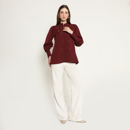 Chanté - Olea Shirt in Maroon