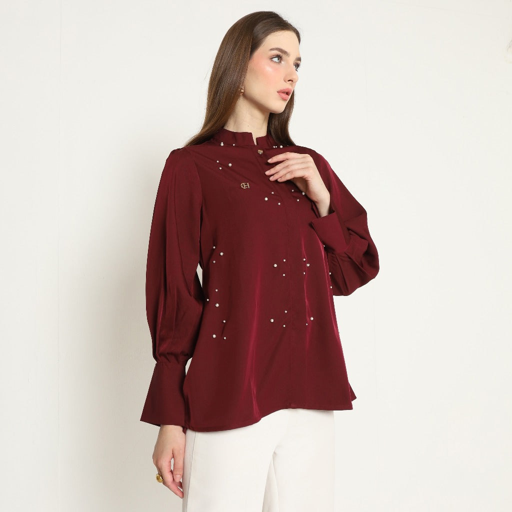 Chanté - Olea Shirt in Maroon