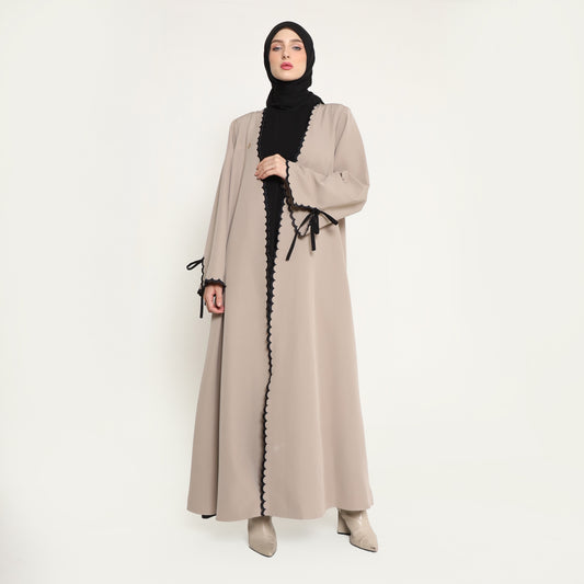 Bundle 1 - Ozala Abaya Outer in Taupe & Haura Inner Dress in Black