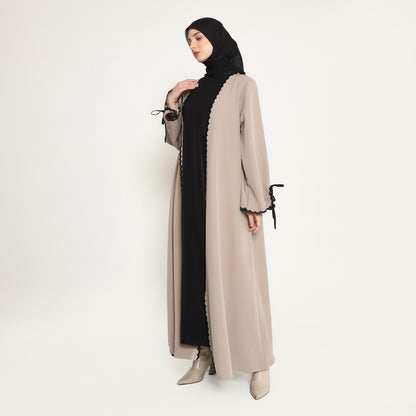 Bundle 1 - Ozala Abaya Outer in Taupe & Haura Inner Dress in Black