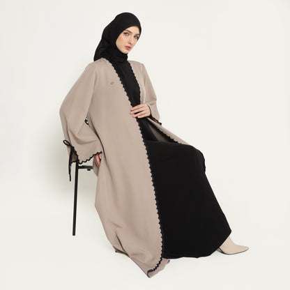 Bundle 1 - Ozala Abaya Outer in Taupe & Haura Inner Dress in Black
