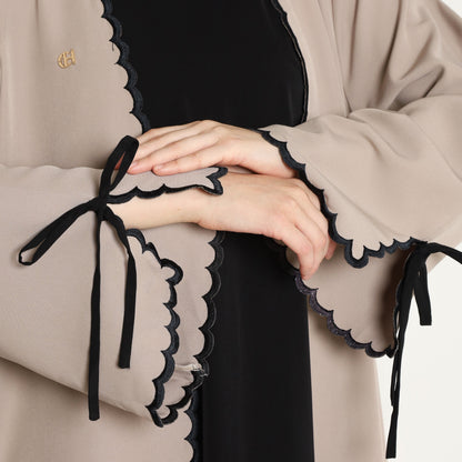 Bundle 1 - Ozala Abaya Outer in Taupe & Haura Inner Dress in Black