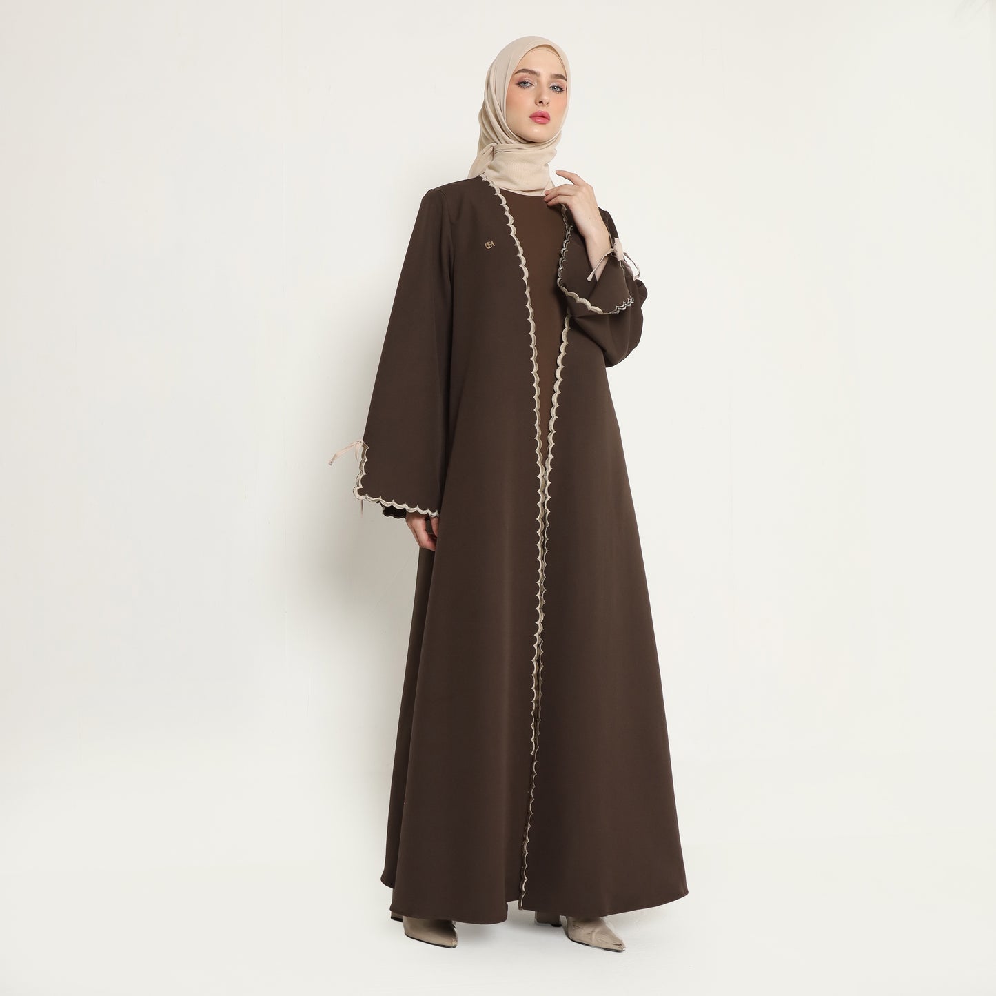 Bundle 2 - Ozala Abaya Outer in Espresso & Haura Inner Dress in Espresso