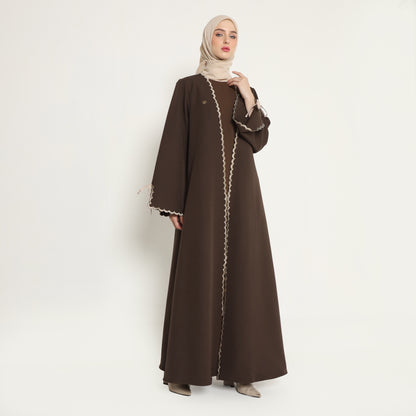 Bundle 2 - Ozala Abaya Outer in Espresso & Haura Inner Dress in Espresso
