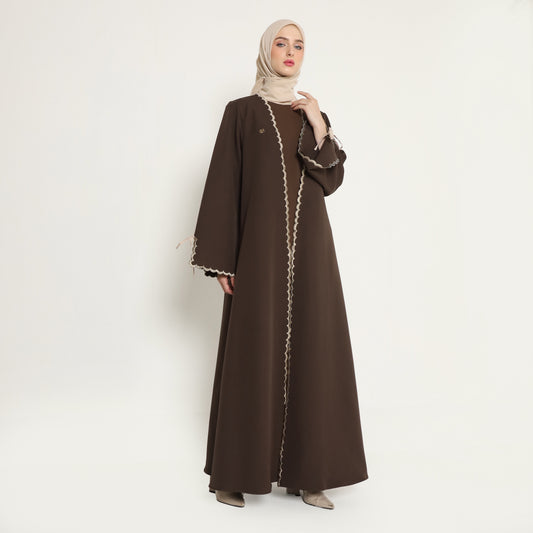 Bundle 2 - Ozala Abaya Outer in Espresso & Haura Inner Dress in Espresso