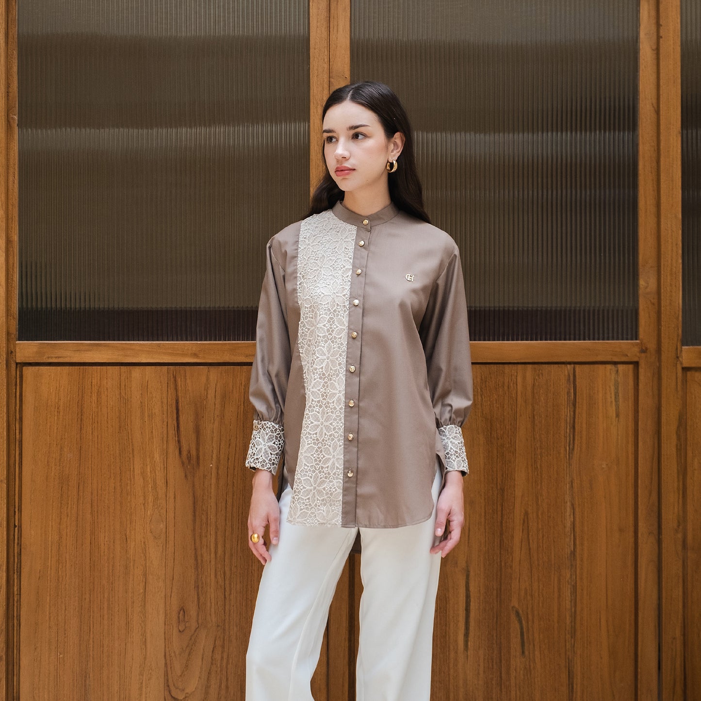 Chanté - Oleta Shirt in Brown (Women Shirt)