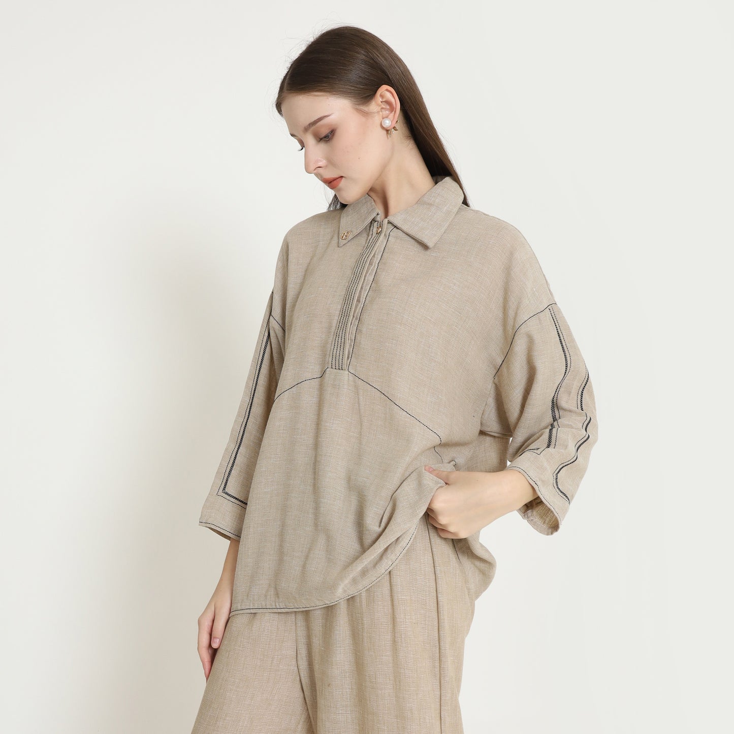 Chanté - Phoebe Blouse in Beige (Women Blouse)